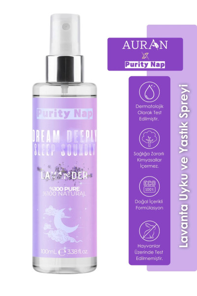 AURAN Lavanta Uyku ve Yastık Spreyi Sleep and Pillow Spray, Doğal Melatonin Aromaterapi Sprey 100 ml