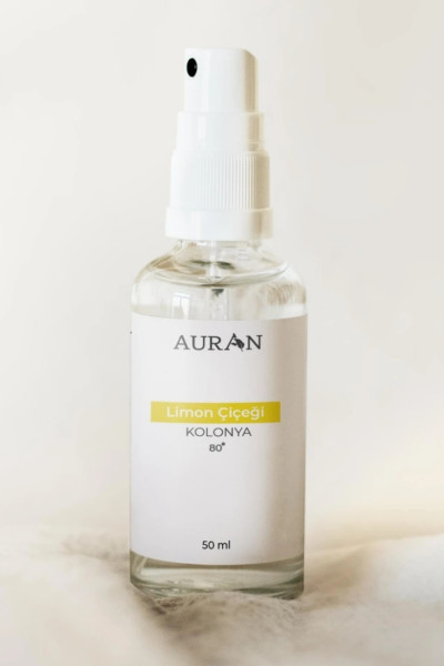 AURAN Limon Çiçeği Cam Şişe 80 Derece Kolonya 50 ML