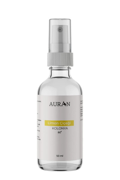 AURAN Limon Çiçeği Cam Şişe 80 Derece Kolonya 50 ML