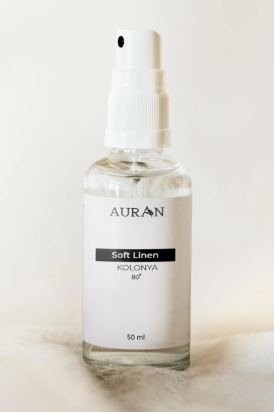 AURAN Soft Linen Cam Şişe 80 Derece Kolonya 50 ML