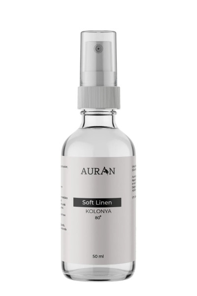 AURAN Soft Linen Cam Şişe 80 Derece Kolonya 50 ML