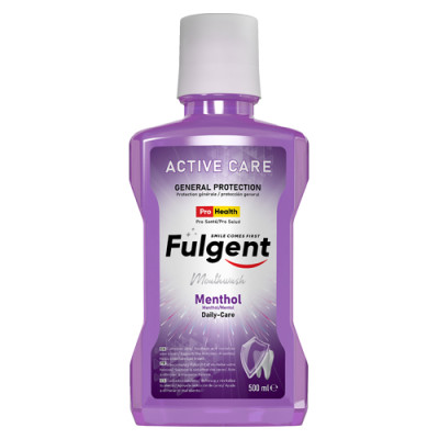 FULGENT  ACTIVE CARE MOUTHWASH Günlük Ağız Bakım Suyu Menthol Ferahlığı ! 500 ML